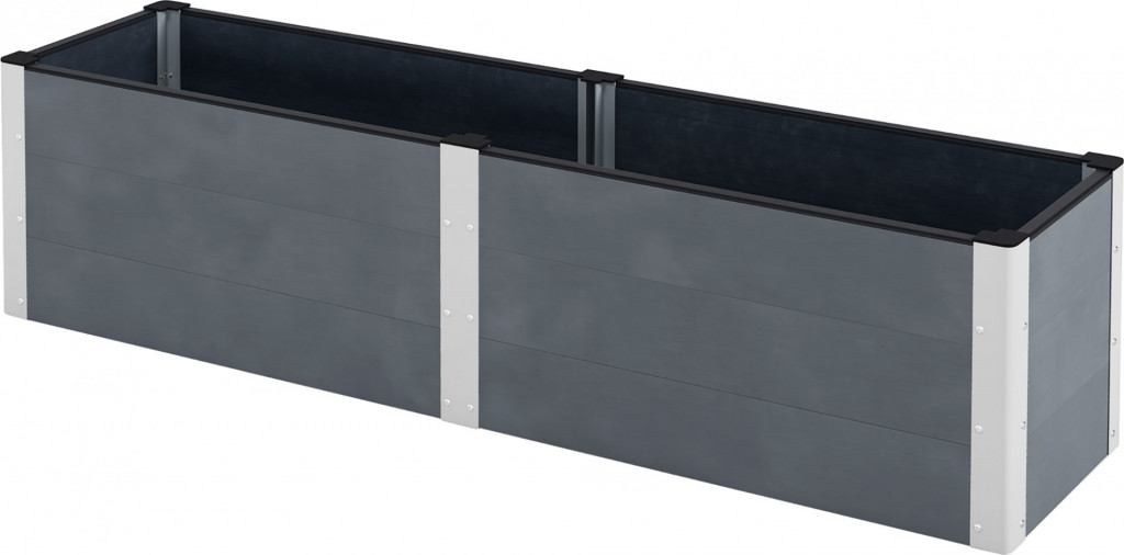 Vyvýšený záhon s otevřeným dnem 200x50x56cm | šedý