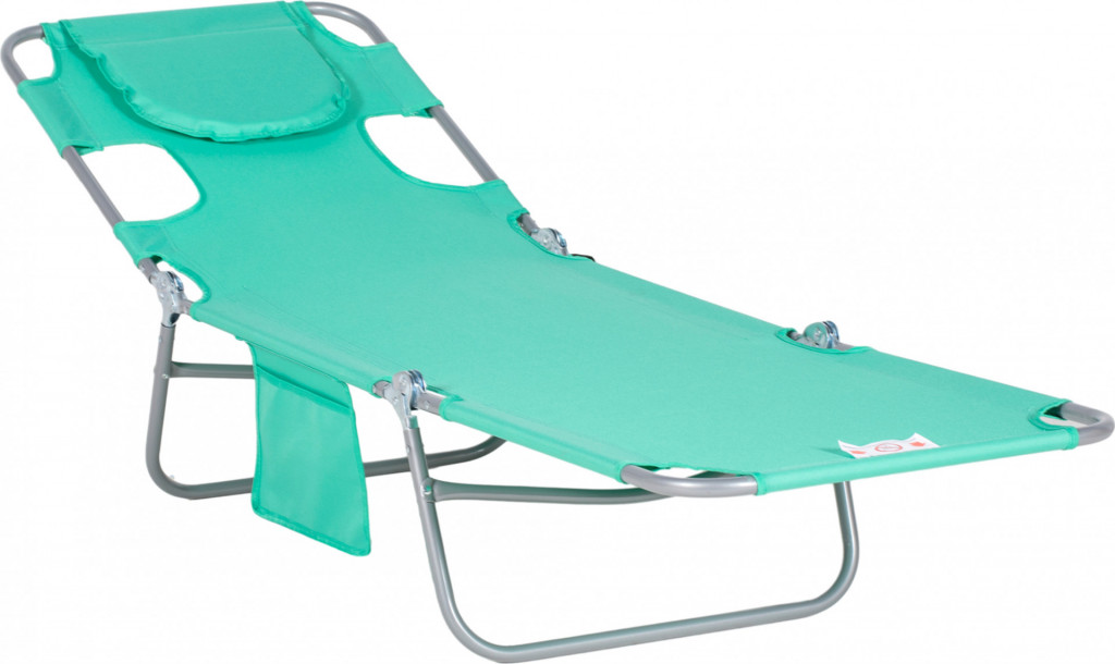 Skládací zahradní lehátko 185 x 55 x 29 cm | zelené