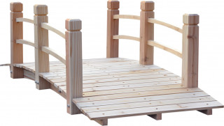 Zahradní dřevěný most se zábradlím 152,5 x 67 x 48 cm | přírodní č.1