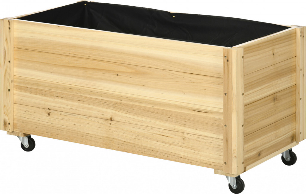 Truhlík na kolečkách 89x48x47cm | přírodní