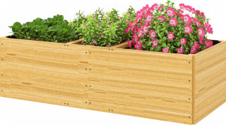 Dřevěný vyvýšený záhon 140x60x40 cm | přírodní č.1