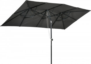 Dvojitý slunečník s nastavitelným úhlem sklonu, 150 x 295 cm | šedý č.1