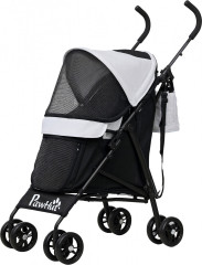 Skládací kočárek pro mini psy do 4 kg | světle šedý č.1