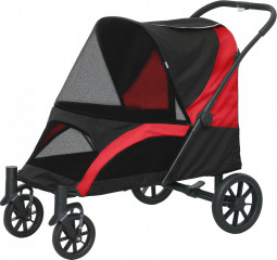 Kočárek pro velké psy do 30 kg | červený + černý č.1