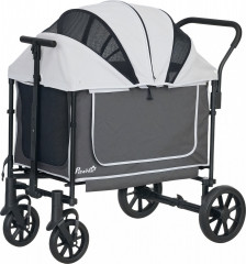 Skládací kočárek pro velké psy do 30 kg | tmavě šedý č.1