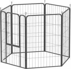 Ohrádka pro štěňata, 6 panelů | černá