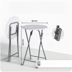 Barový skládací stůl Ø60cm | bílá č.2