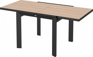 Zahradní stůl 160x80x75 cm | tmavě šedý + přírodní