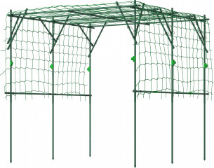 Nerezová mřížka s trojúhelníkovou podpěrou pro popínavé rostliny 223 x 223 x 223 cm | zelená