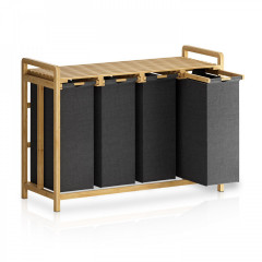 Prádelní koš se 4 přihrádkami 107 x 40 x 78 cm | antracit č.2