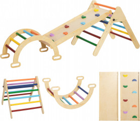 Dřevěná prolézačka 5v1 | pestrobarevná č.1