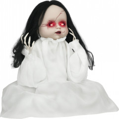 Halloweenská dekorace, panenka 60 cm | bílá č.1