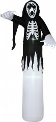 Halloweenská dekorace, duch s LED světly 270 cm | bílá + černá č.1