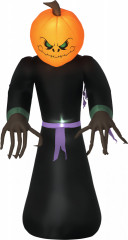 Halloweenská dekorace, duch s LED světly 210 cm | oranžová + černá č.1