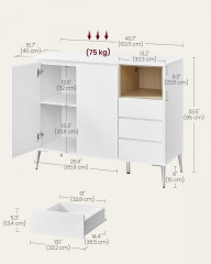 Komoda se 3 zásuvkami 40 x 103,5 x 85 cm | bílá č.2