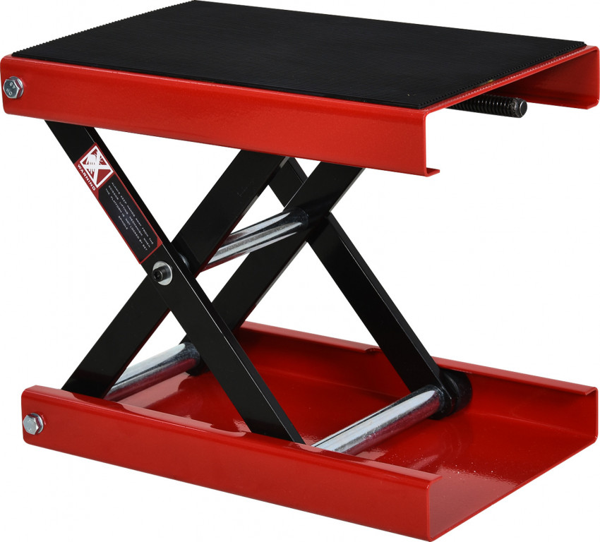 Dílenský stojan na zvedák pro terénní motocykly | červený + černý