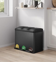 Recyklační koš 3x15 l | černý č.1