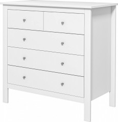 Komoda s 5 zásuvkami 79 x 39,5 x 80,5 cm | bílá č.1