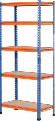 Kovový regál pro vysoké zatížení 80 x 40 x 182 cm | modrý + oranžový č.1