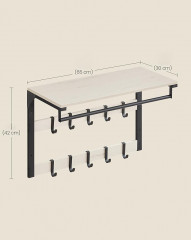 Nástěnný věšák na kabáty 65 x 30 x 42 cm | rustikální bílá č.2
