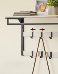 Nástěnný věšák na kabáty 65 x 30 x 42 cm | rustikální bílá č.3