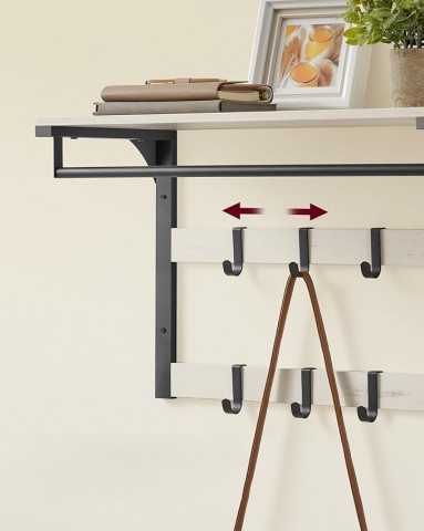 Nástěnný věšák na kabáty 65 x 30 x 42 cm | rustikální bílá č.3