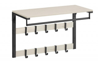 Nástěnný věšák na kabáty 65 x 30 x 42 cm | rustikální bílá č.1