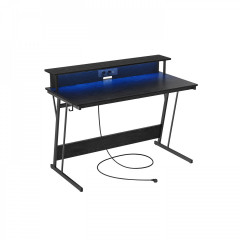 Herní PC stůl s LED osvětlením 60 x 120 x 76 cm | černý č.2