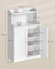Úložná koupelnová skříňka 30 x 60 x 100 cm | bílá č.2