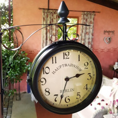 Oboustranné "RETRO" hodiny | 29 x 9,5 x 32,5 cm černé č.1