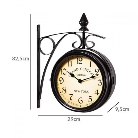 Oboustranné "RETRO" hodiny | 29 x 9,5 x 32,5 cm černé č.2