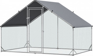 Ocelový výběh pro kuřata 300 x 200 x 200 cm | stříbrný č.1