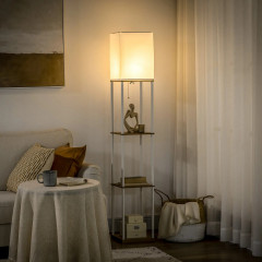 Stojací lampa se 3 přihrádkami | bílá č.1