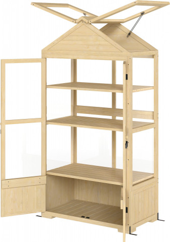 Skleník se střešními okny 100 x 56,5 x 178 cm | přírodní dřevo č.3