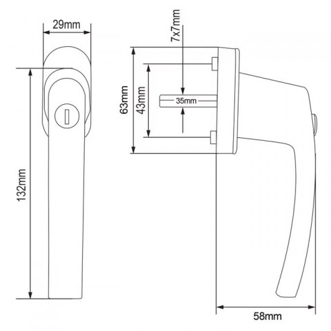 Sada 2 okenních klik | stříbrné č.2