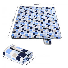 Pikniková deka 2x2m | čtverečky/modrá č.2