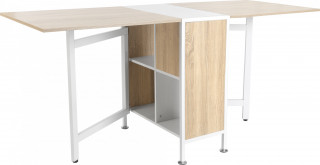 Rozkládací jídelní stůl 169 x 62 x 75 cm | bílý + přírodní č.1