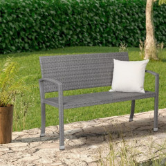 Zahradní lavice z polyratanu 122x58x87cm | šedá č.1