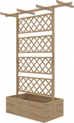 Dřevěný vyvýšený záhon se stříškou 160 x 55 x 183 cm | přírodní č.1