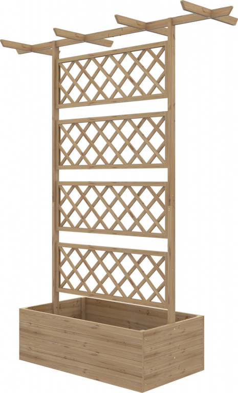 Dřevěný vyvýšený záhon se stříškou 160 x 55 x 183 cm | přírodní