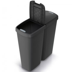 Odpadkový koš Duo 50L | Černá/Zelená č.3