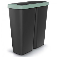 Odpadkový koš Duo 50L | Černá/Zelená č.1