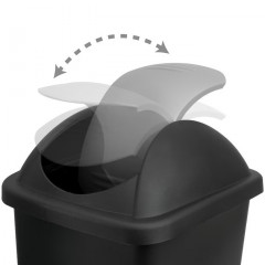 Odpadkový koš 60l | černý/stříbrný č.2