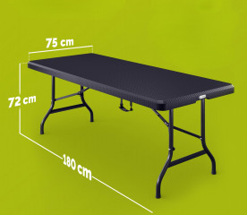 Skládací stůl v designu polyratanu | černý č.2