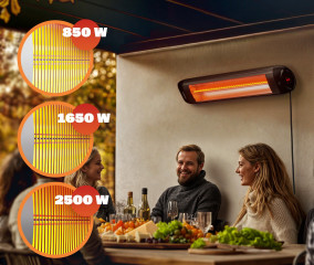 Infrazářič s dálkovým ovládáním | MZH2501 Černý 2500W č.3