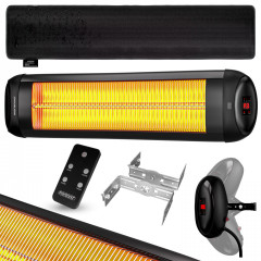 Infrazářič s dálkovým ovládáním | MZH2501 Černý 2500W č.1