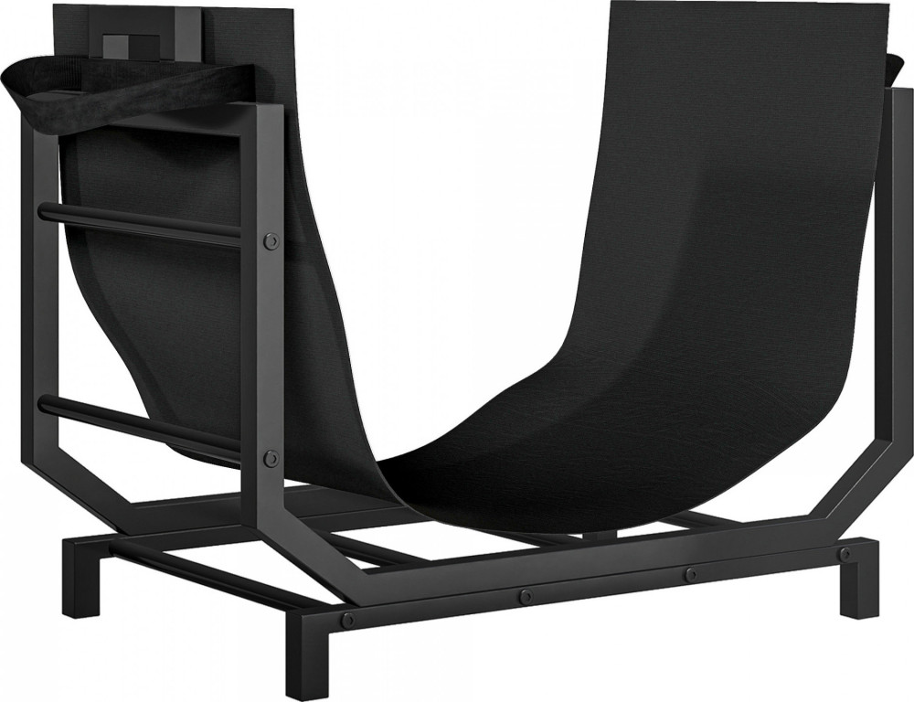 Stojan na palivové dřevo 53 x 33 x 43 cm | černý