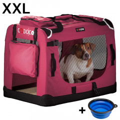 Přepravní taška pro psy XXL 90x60x66cm | tmavě červená č.1
