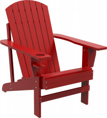 Zahradní židle s držákem na kelímek 72 x 94 x 93 cm | červená č.1