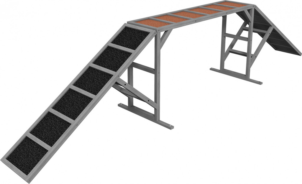 Agility rampa pro psy 325x55x60 cm | šedá